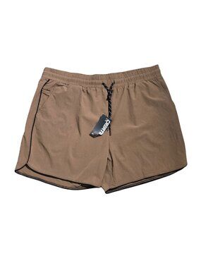 NWT | CREATIP Brown Performance Running Shorts | Zipper Pocket | Size XL
